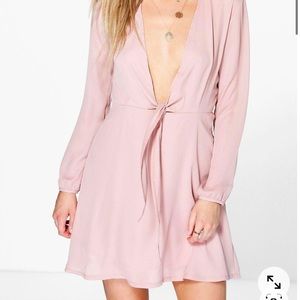Boohoo Lola knot dress. PINK